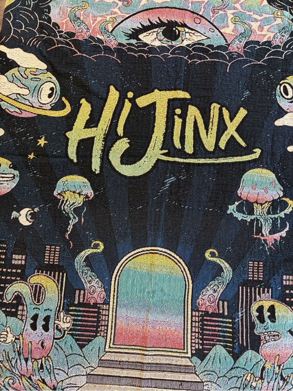 HiJinx Music Festival Colorful Tapestry Throw with Fringe Rave Merch NEW